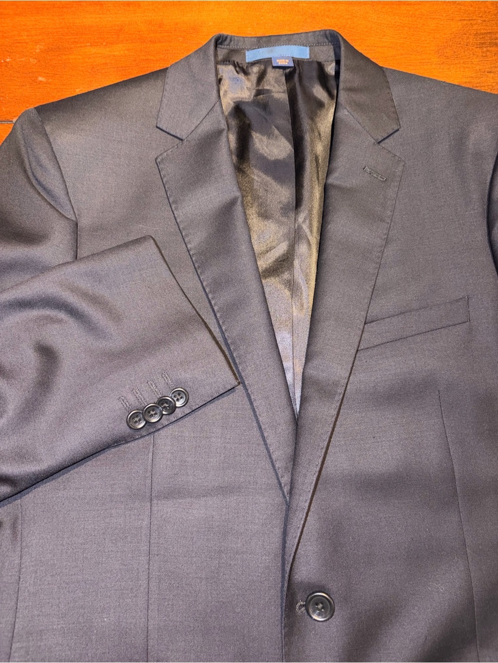 Paul Betenly Ronaldo Model Navy 100% Italian Wool Two-Button Blazer Jacket 40L